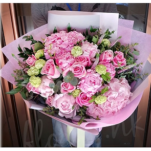 MD14  母親節送花禮物花束 – 荷蘭繡球 荷蘭牡丹  